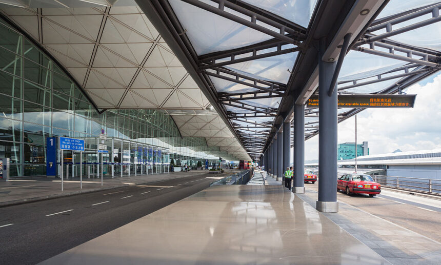 Loading area at Terminal 1, Hong Kong International Airport.