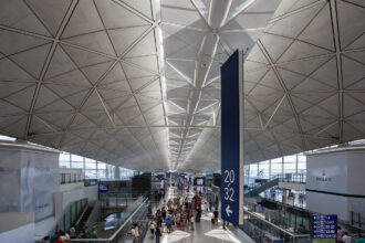 Hong Kong International Airport concourse.