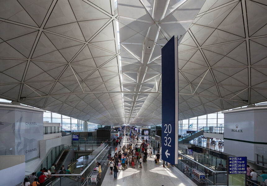 Hong Kong International Airport concourse.
