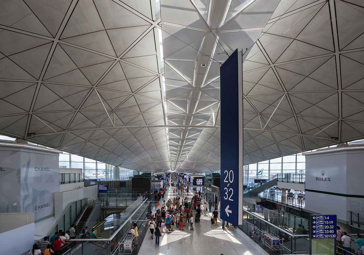 Hong Kong International Airport concourse.