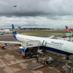 A photo of RwandAir Airbus A330-300 at Heathrow