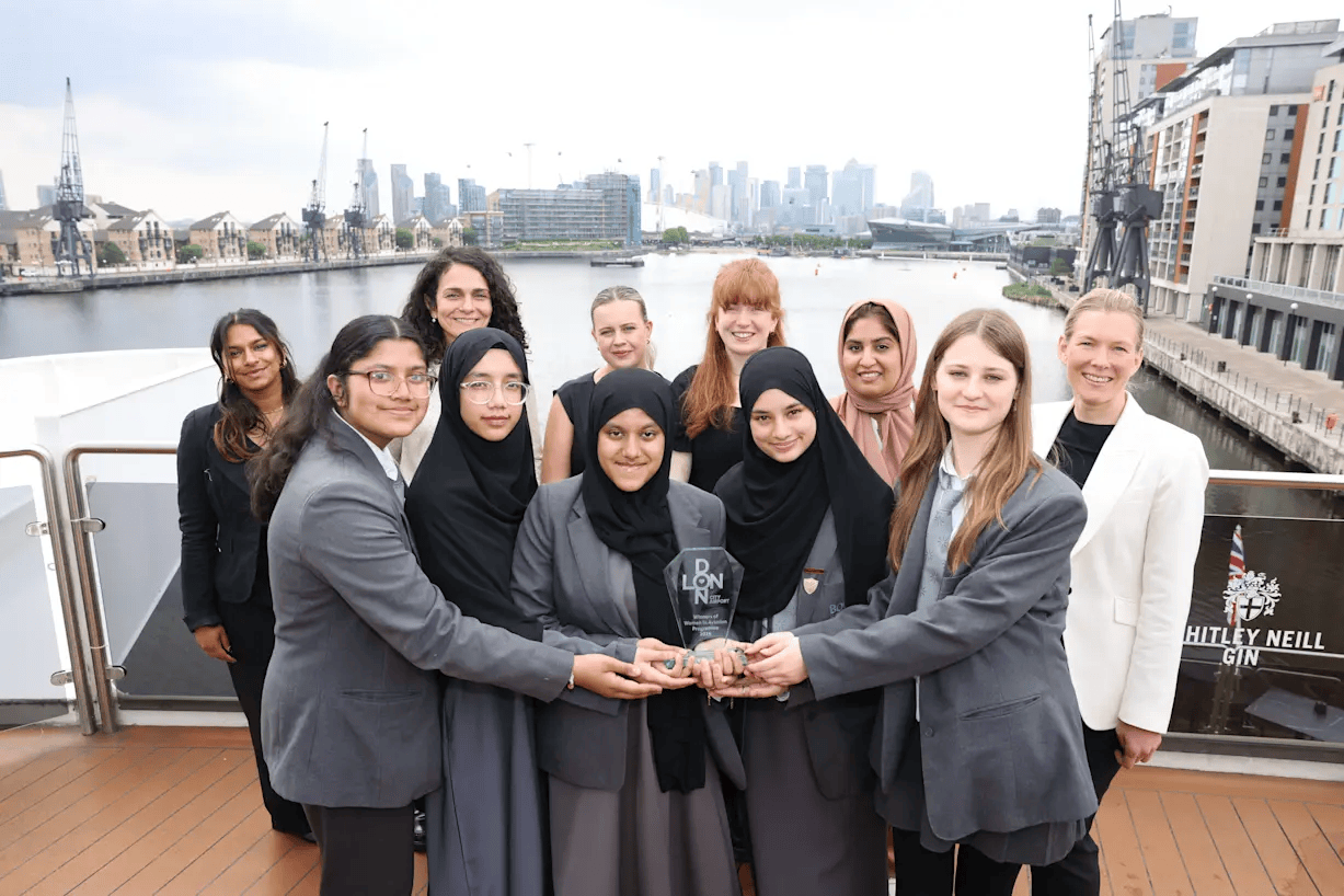 Students from Bow School, winners of London City Airport's 'Women in Aviation' challenge