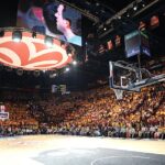 Arena packed with supporters for a Turkish Airlines EuroLeague match