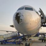IndiGo A321-251NX encounters a severe hailstorm while approaching Srinagar Airport, damaging the aircraft's nose cone.