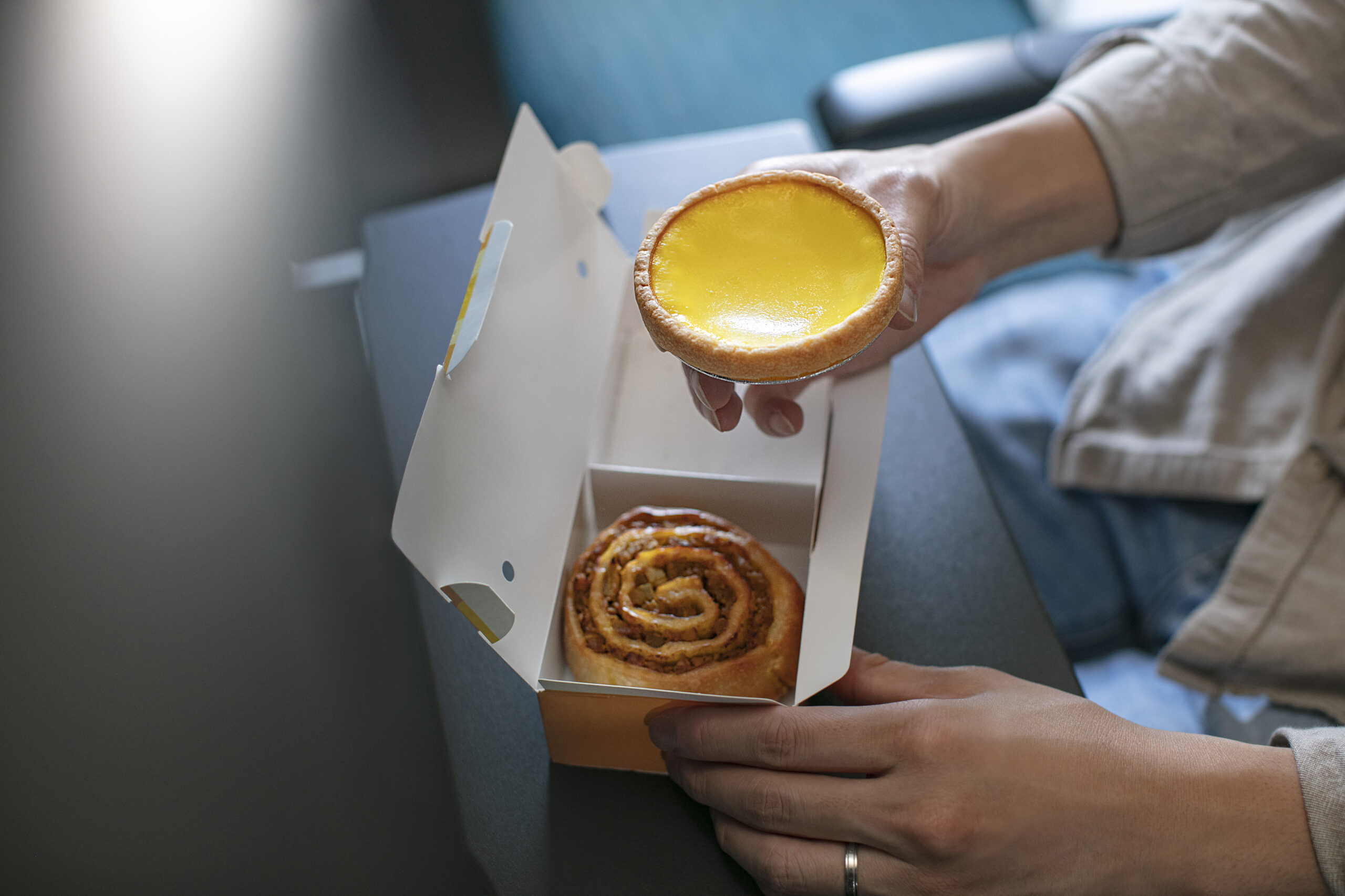 Hong Kong style snacks served on board.