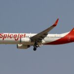 A SpiceJet Boeing 737-8GJ in flight