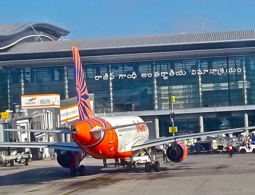Indian Airlines Jet at Rajiv Ghandi AIrport
