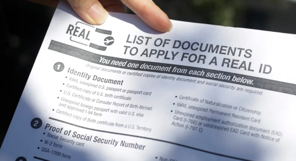 Forms are being handed out at the DMV detailing what documents you need to bring