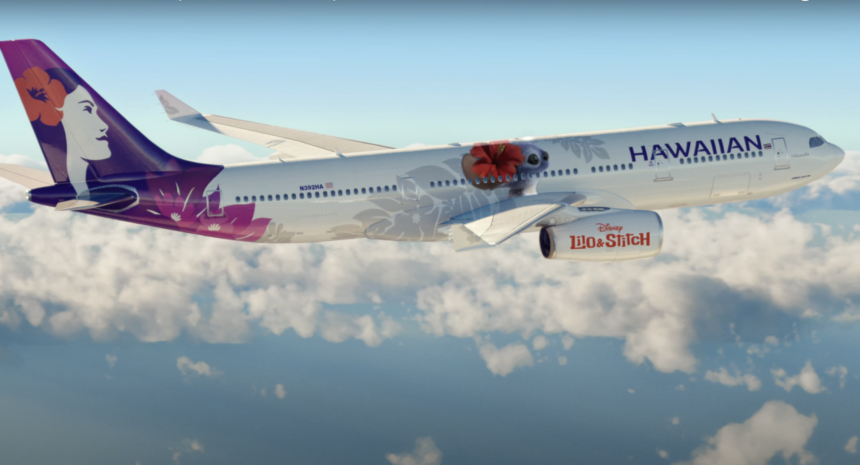 Lilo and Stitch livery on Hawaiian Airlines' Airbus A330 © Hawaiian Airlines