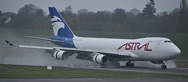 A photo of Astral Aviation Cargo arriving at Birmingham