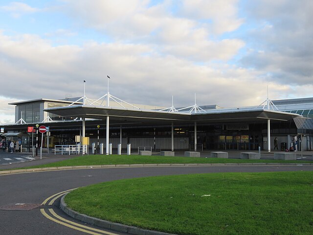 A photo of the Terminal Building at Belfast International Airport