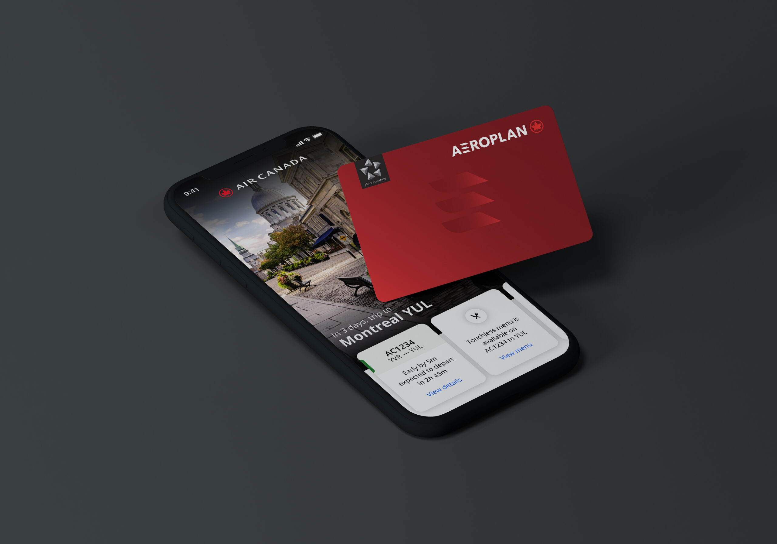 Aeroplan card and app on mobile phone