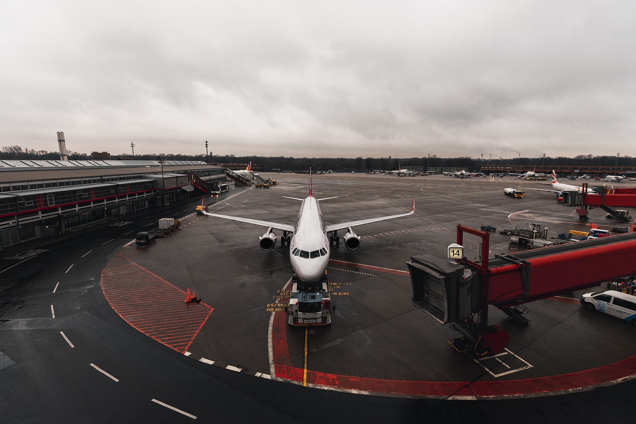 Airplane ready for departure after ground clearing