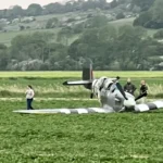 Mj627 crashed in field