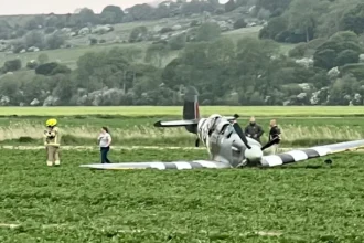 Mj627 crashed in field