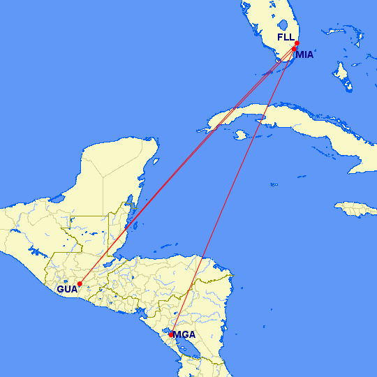 Florida's new direct connections with Guatemala & Nicaragua.