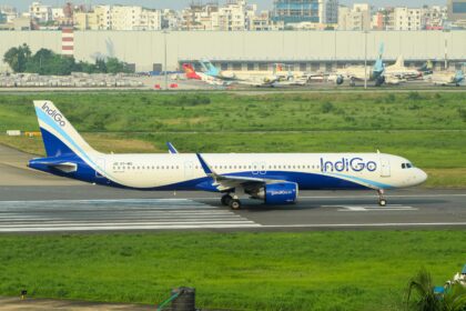 IndiGo aircraft taking off