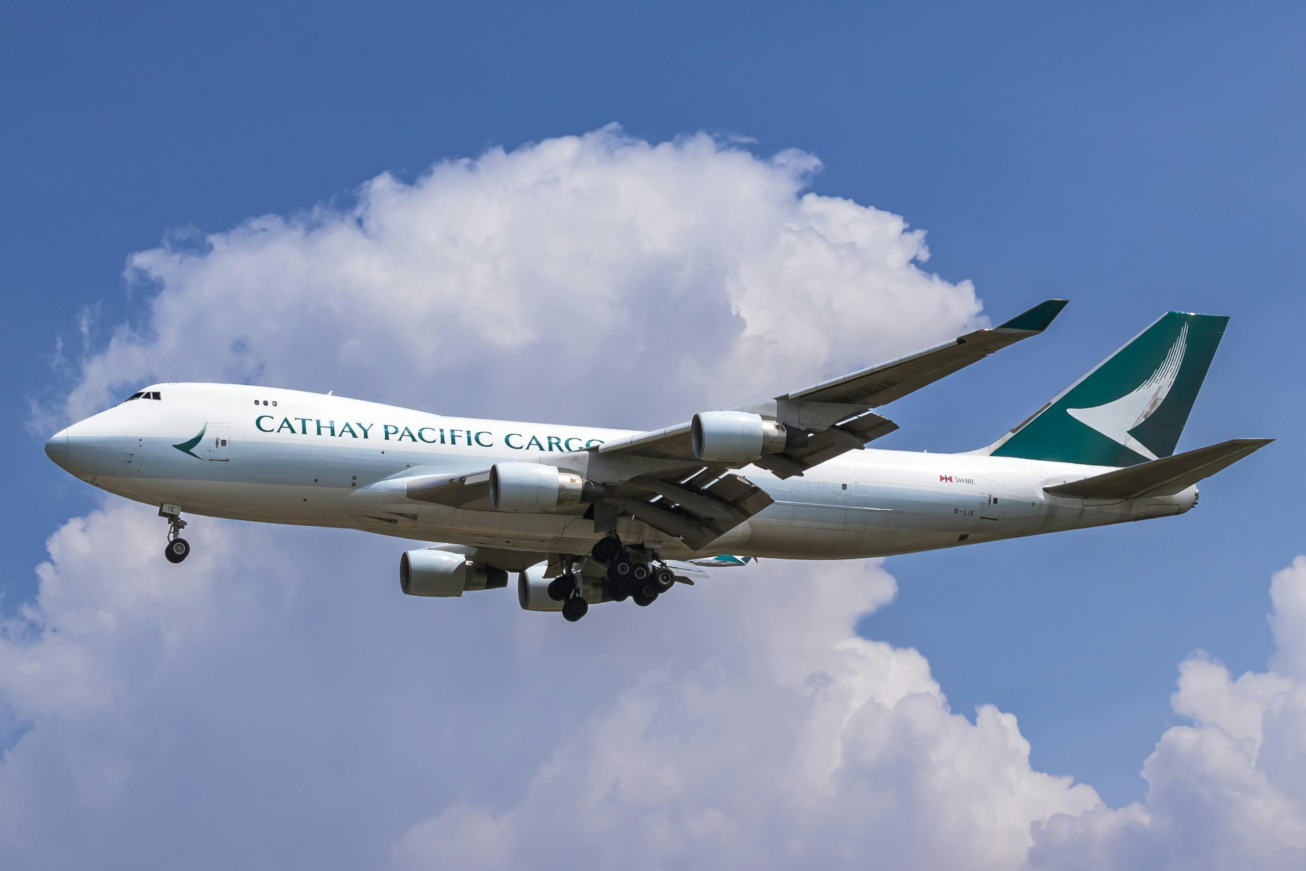 Cathay Pacific aircraft mid-air