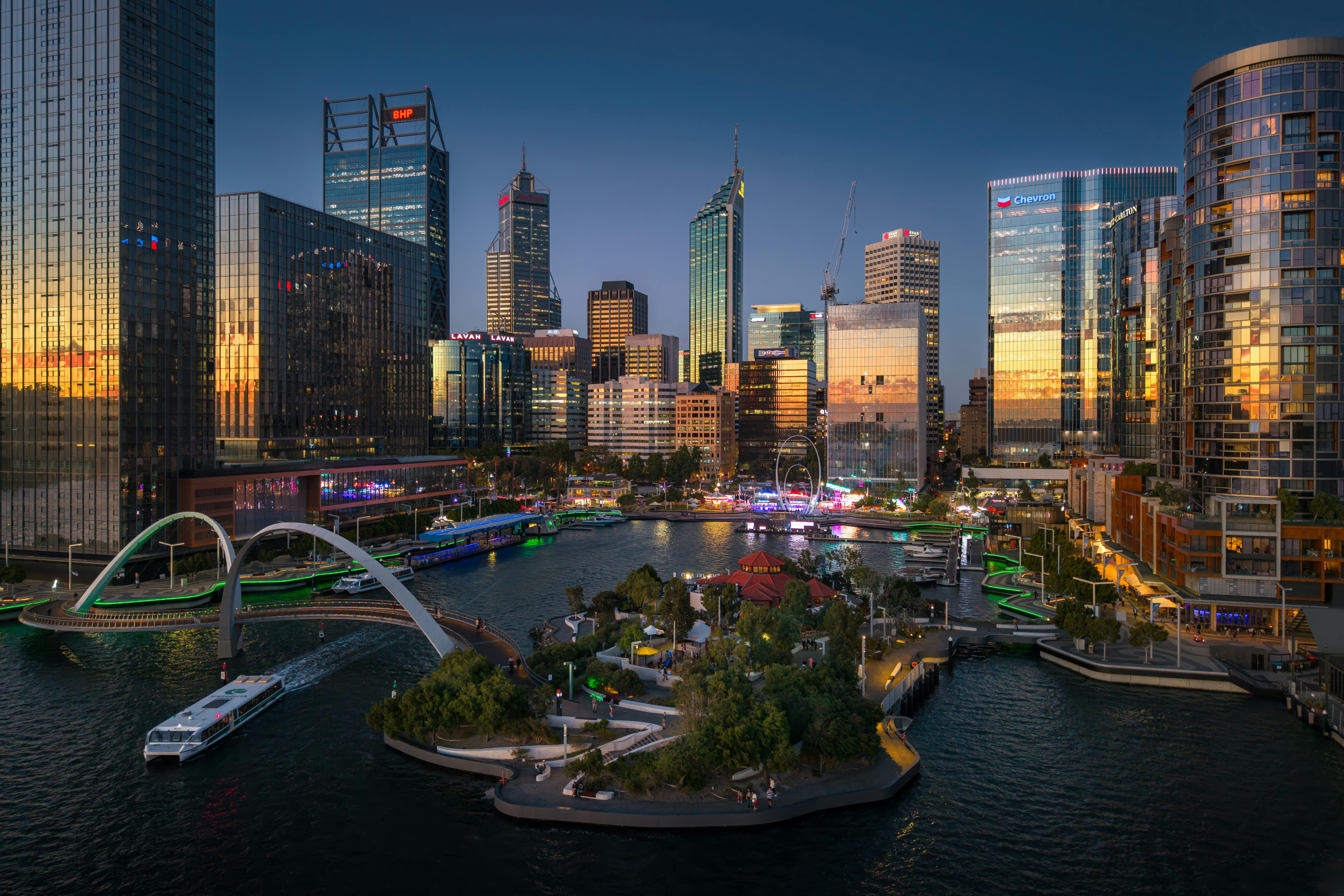 An image of Perth's skyline at dusk.