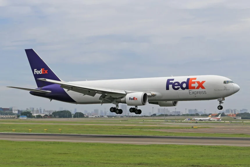 A Photo of a Departing FedEx Airplane