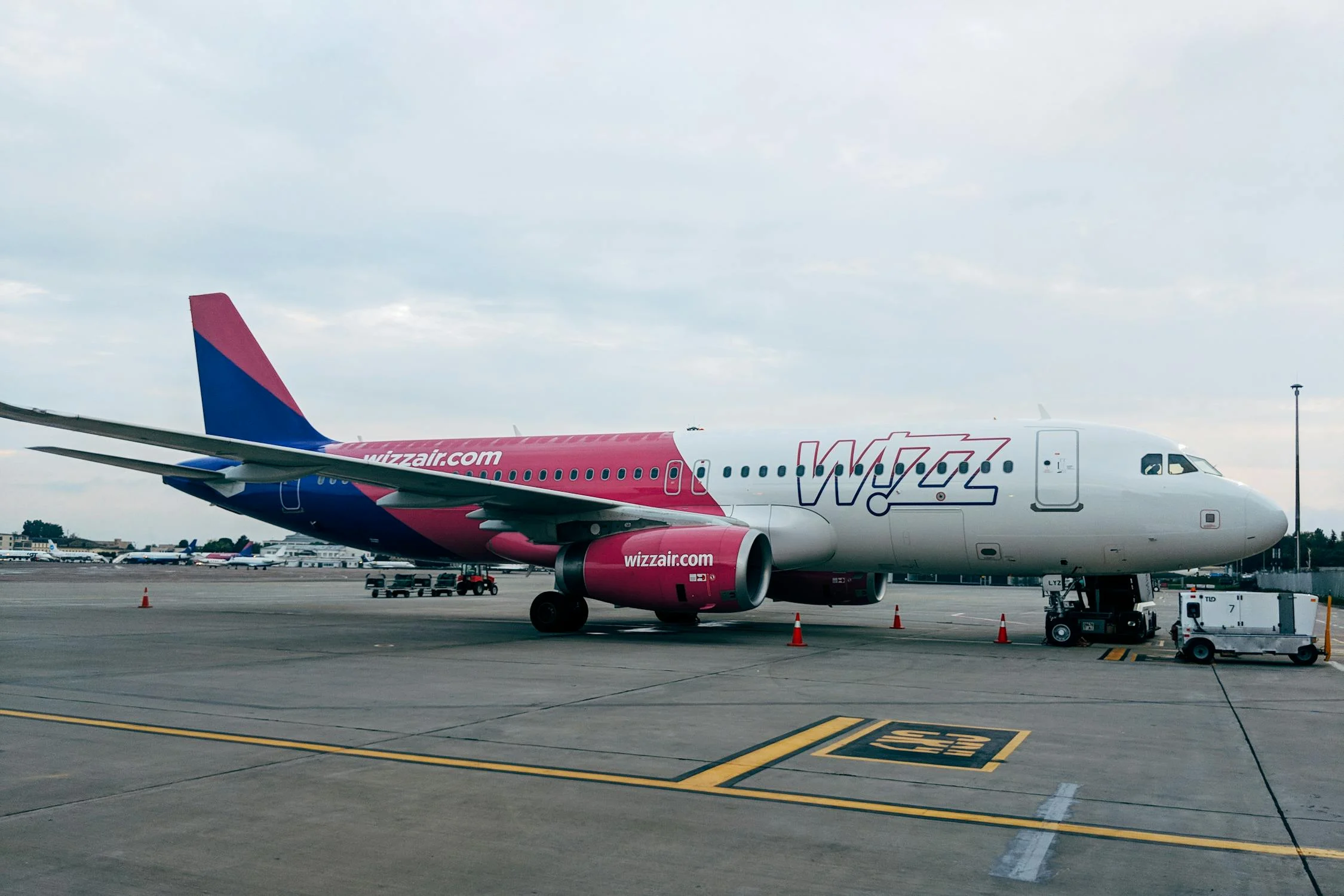 A photo of A Wizz Air Airplane on the Tarmac