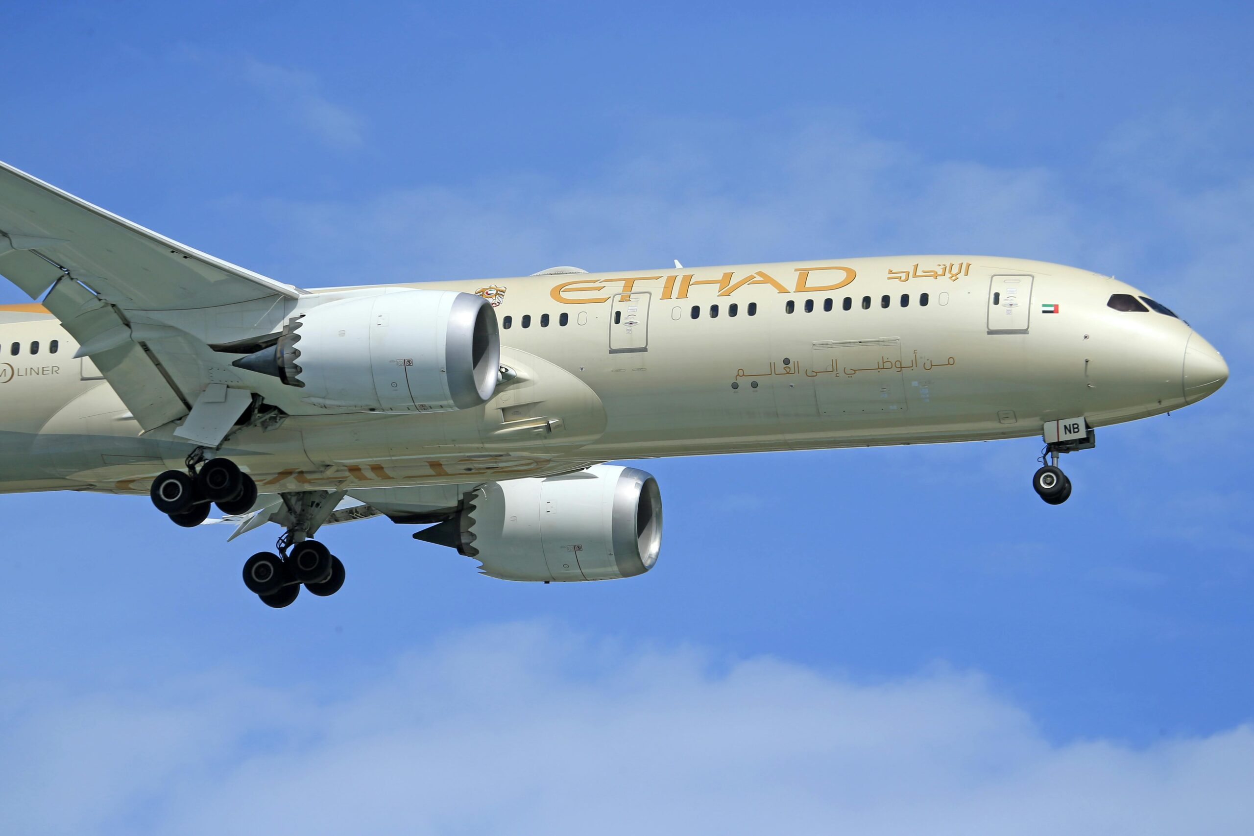 Etihad aircraft mid-air