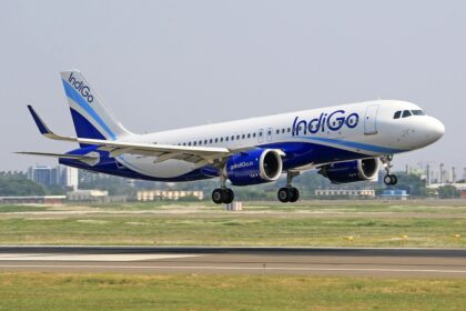 IndiGo aircraft taking off