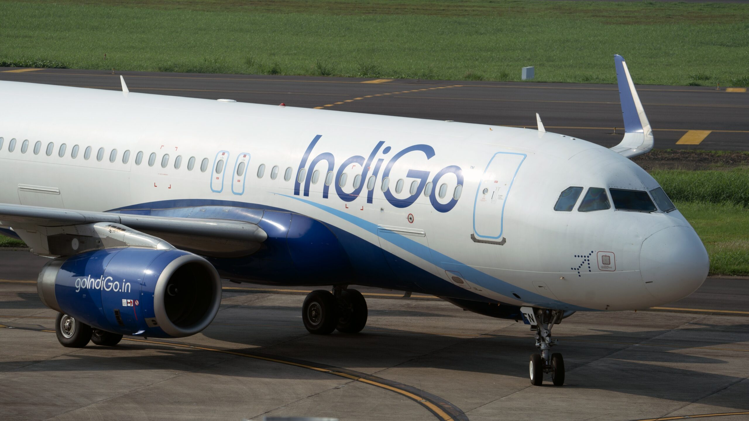 IndiGo aircraft in runway