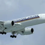 Singapore Airlines taking off