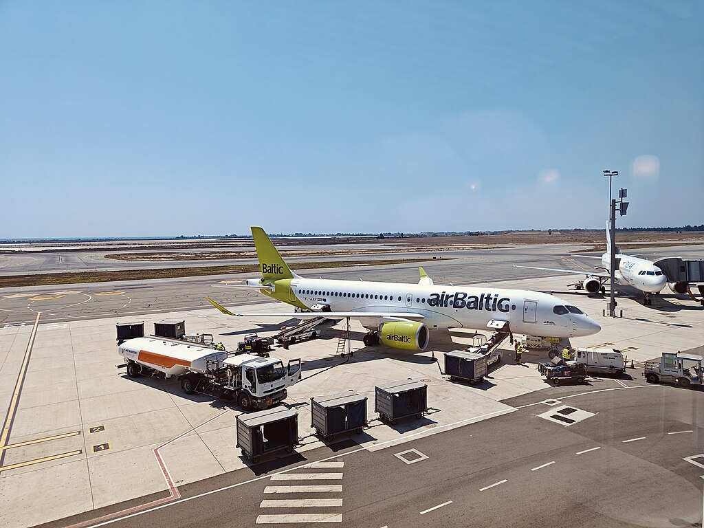 AirBaltic A220-300 at Larnaca Airport