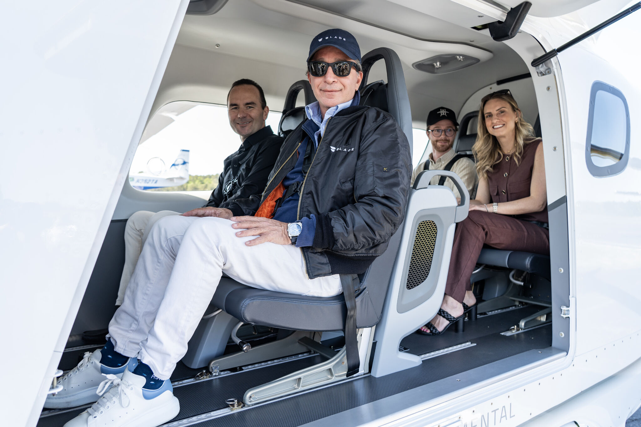 Passengers aboard BETA Technologies' first all-electric passenger carrying flight