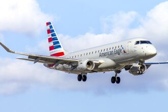 A photo of an American Eagle Airplane