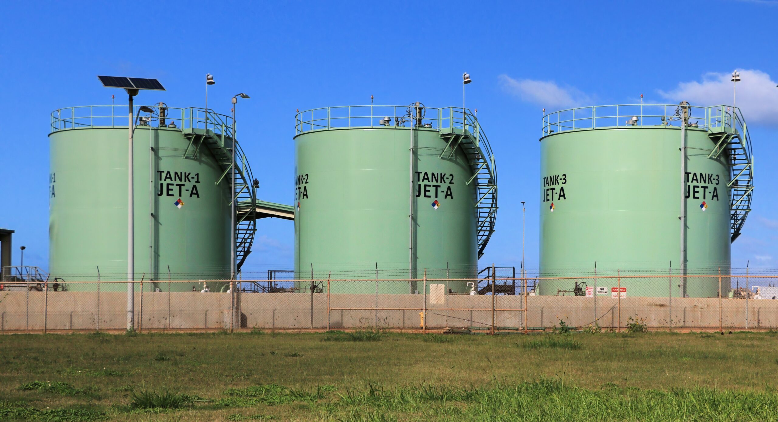 Aviation fuel tanks at Lihue Aiport (LIH) in Hawai'i