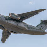 An image of an Embraer KC-390 at the Paris Air Show 2019.