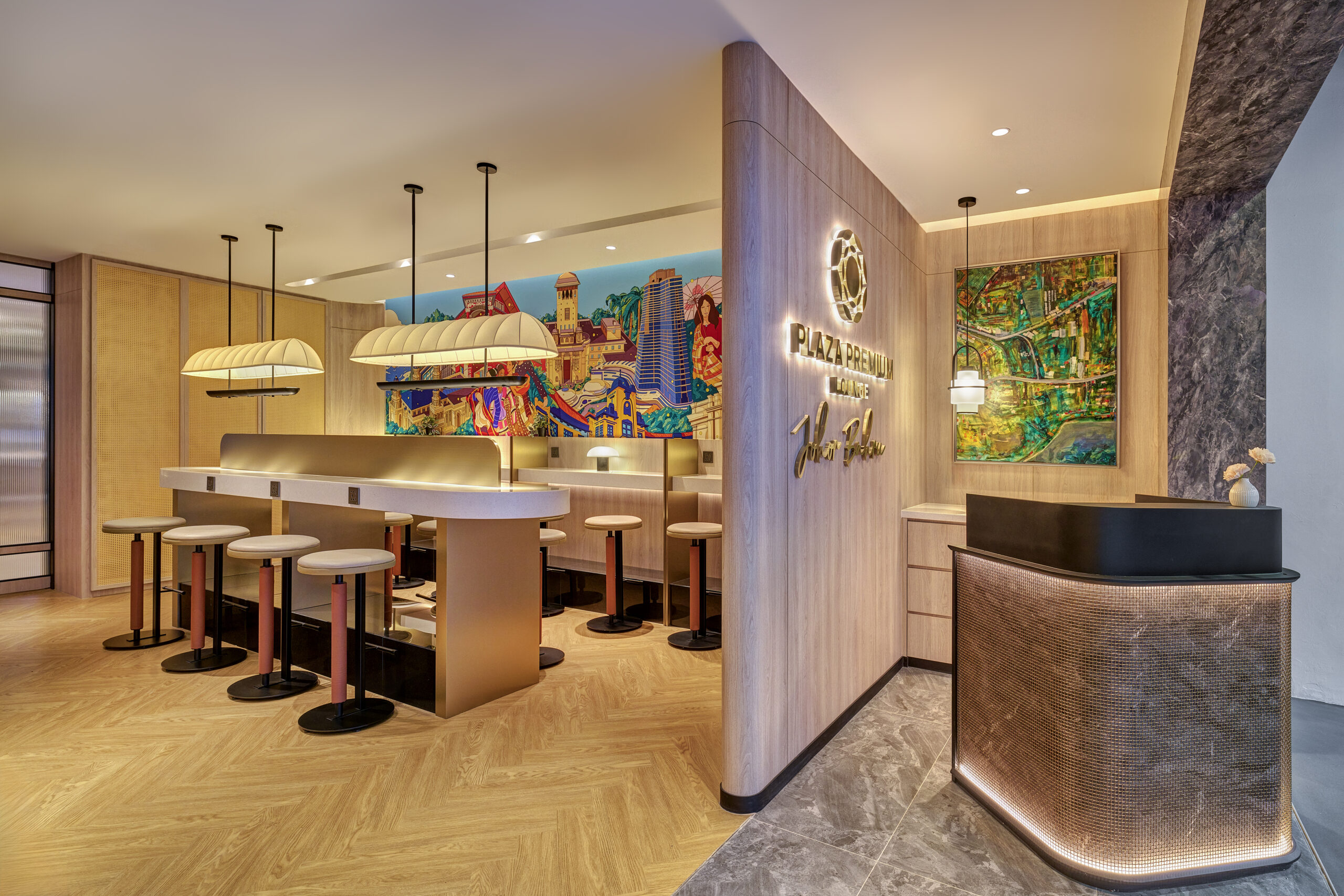 Art installations at the Plaza Premium Lounge Johor Bahru 