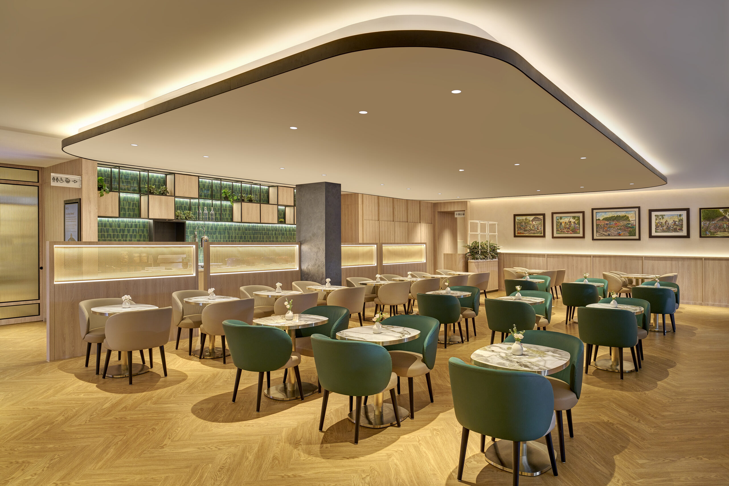 Dining area at the Plaza Premium Lounge Johor Bahru