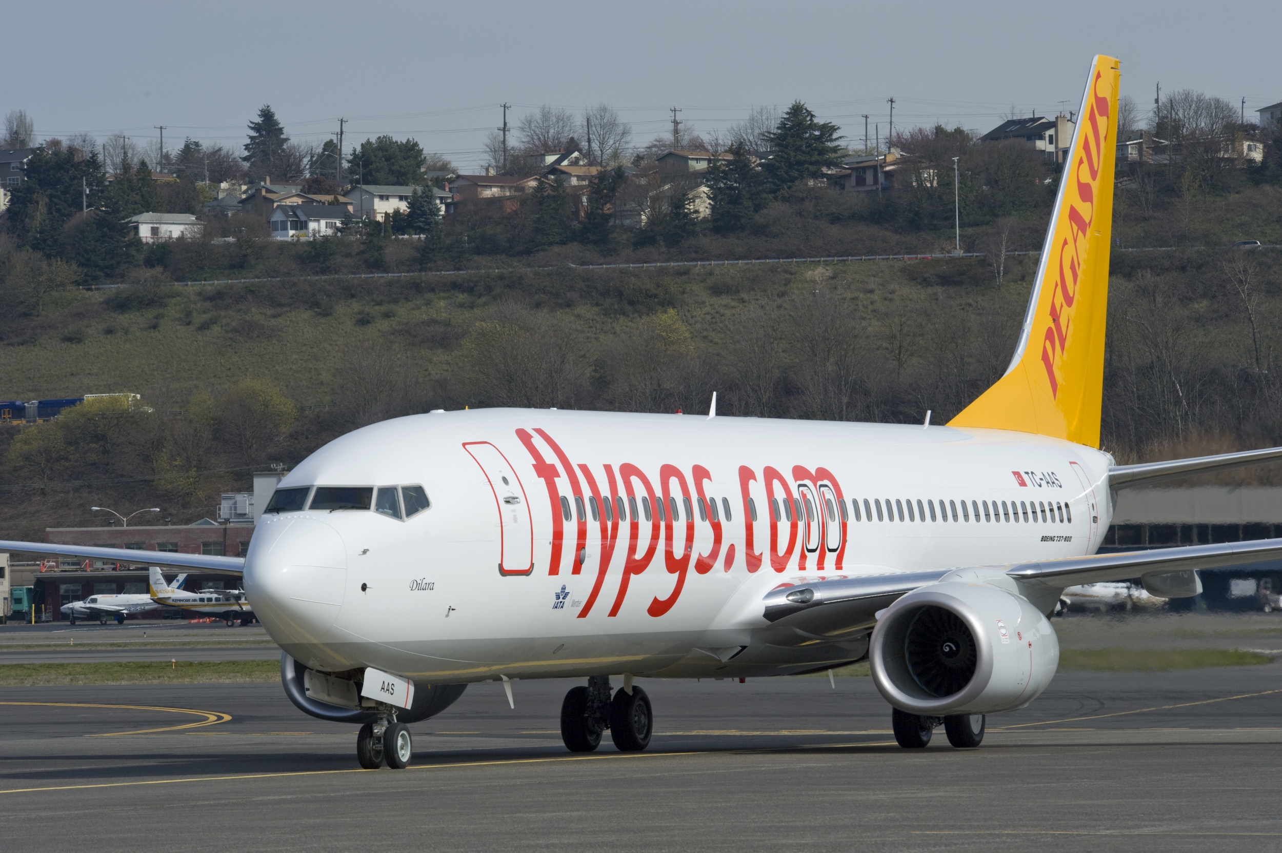 Pegasus aircraft on the runway. Turkish authories to impose 