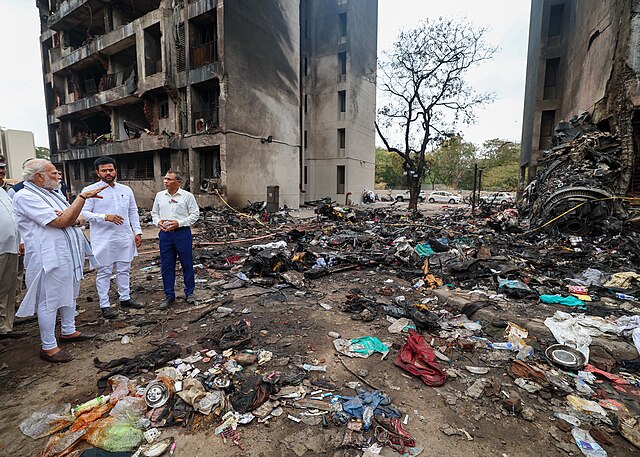 Indian Prime Minister visits the crash site of Air India's 787