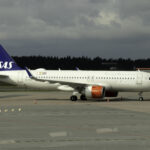 SAS A320 neo on the runway