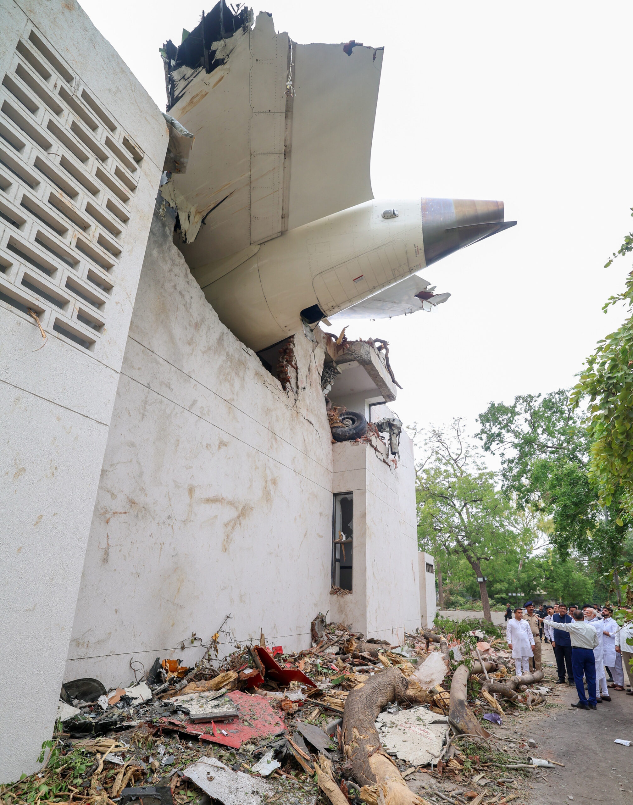 Wreckage site of the Air India crash