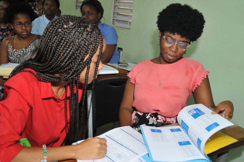 Students working on internship