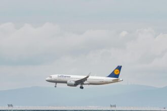 Lufthansa aircraft at Frankfurt Airport (FRA)
