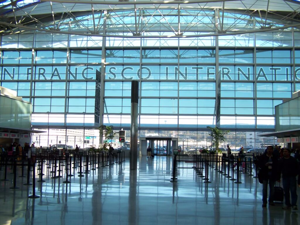 Main entry to San Francisco International Airport. 