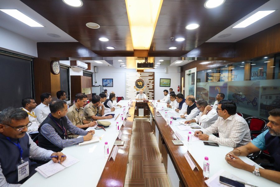 Chaired a review meeting at Ahmedabad Airport with top authorities
