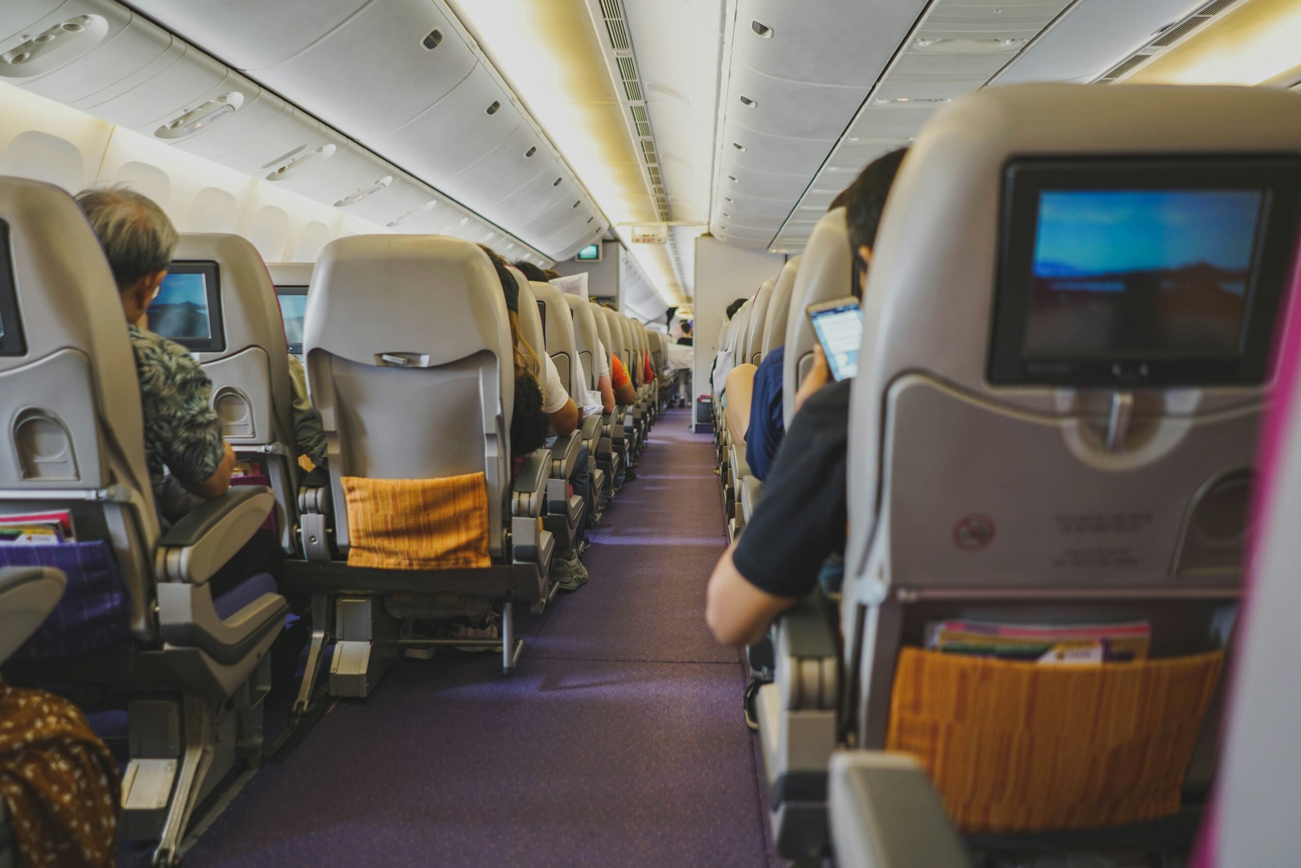 Interior of an airplane