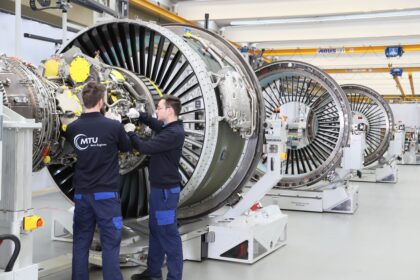 Assembly of Turbofan at MTU Final Assembly Line