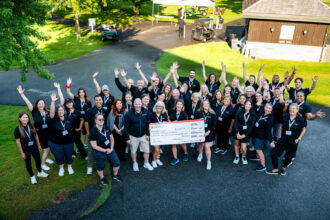 Cheque received at Air Canada Foundation's 13th annual golf tournament