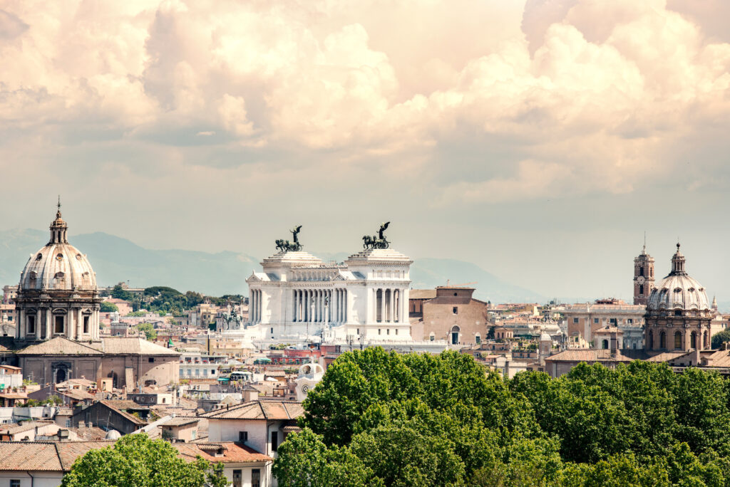 Italy, Lazio, Rome, cityscape, view to Monument of Vittorio.