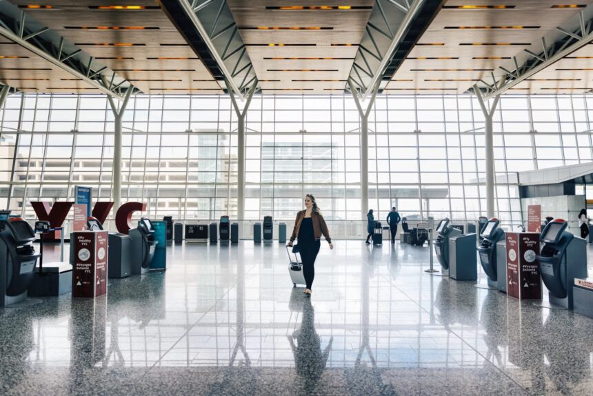 light-filled international terminal at Calgary International Airport
