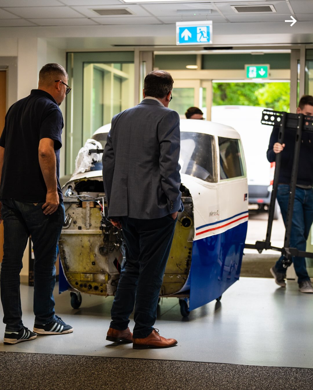 Installation of Stockton Sixth Form College's Piper Warrier cockpit simulator